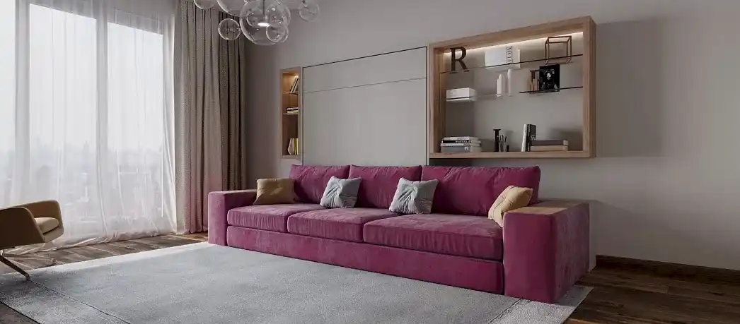 Кровать-трансформер с диваном  OLISSYS LE 5 ПРЕДМЕТОВ бордо